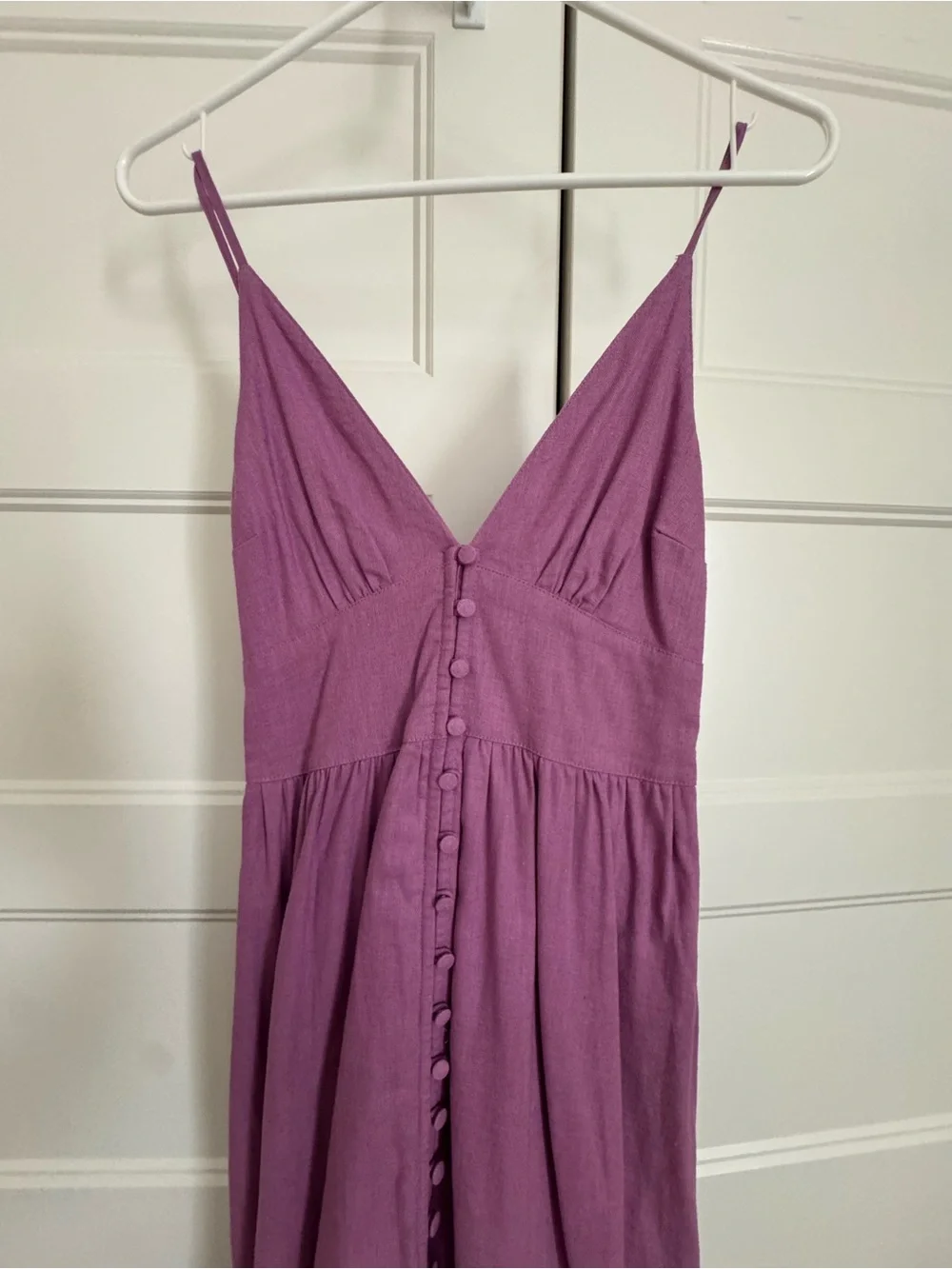 Abercrombie & Fitch Dusty Lavender Button-Front Maxi Dress